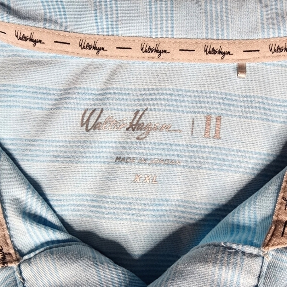 Walter Hagen Golf Polo, XXL, 2Tone Blue Stripe, Short Sleeve - Picture 3 of 5